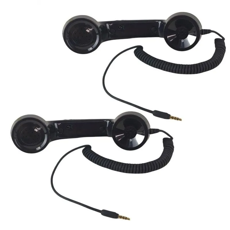 Monofone Pop Phone P2 Microfone Vintage Preto Kit 2 Und Celu