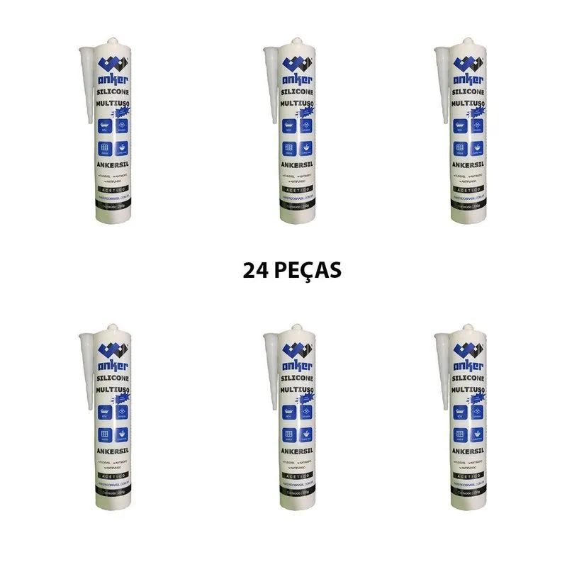 Silicone Acético Banheiro E Cozinha Branco Anker 24pcs