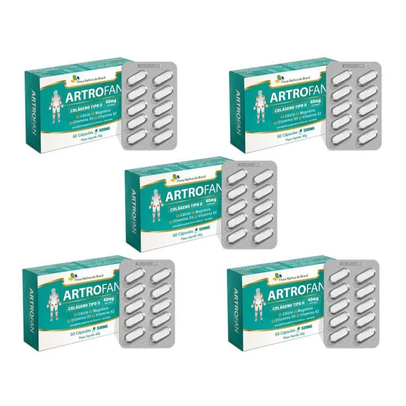Artrofan 500 Mg 60 Caps - Kit 5 Un