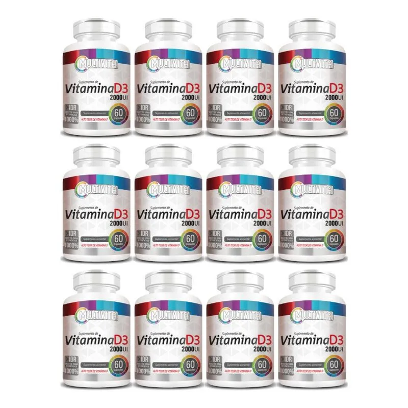 Vitamina D3 2,000 Ui 60 Caps - Kit 12un
