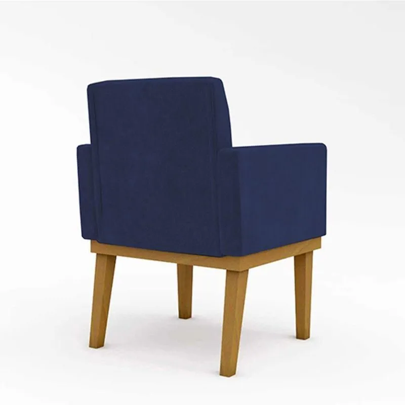 Poltrona Decorativa Base + Reforçada Balaqui Decor Cor: azul-marinho