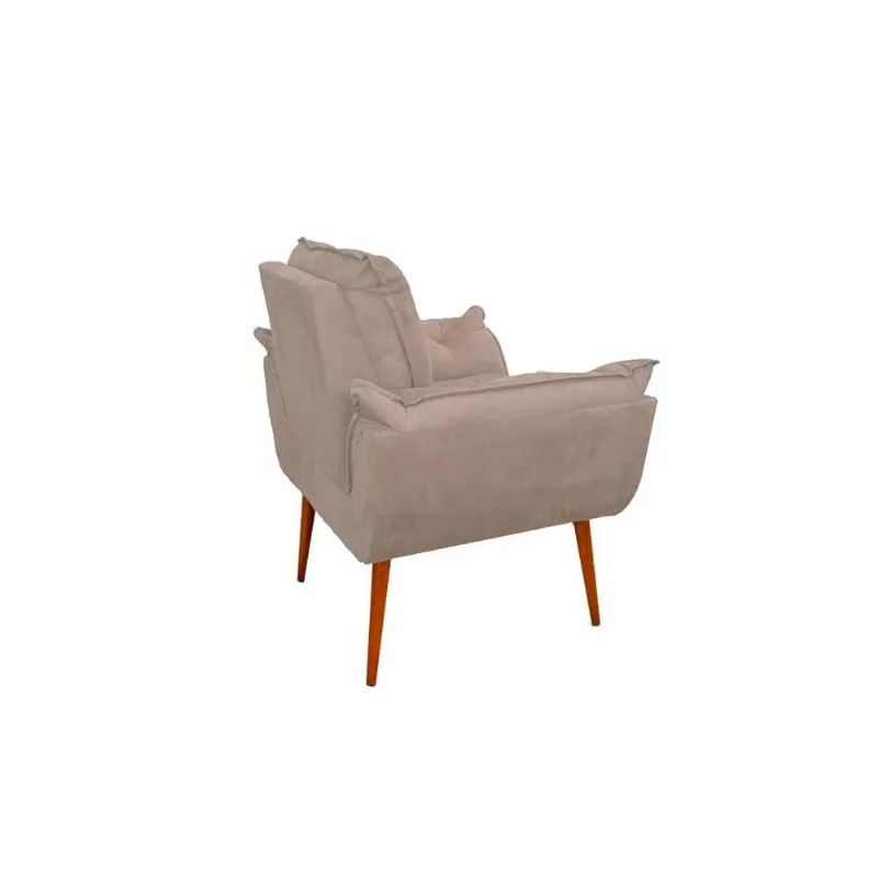 Kit 05 Poltrona Opala Sofá Sala, Quarto, Escritório Suede Cor:bege