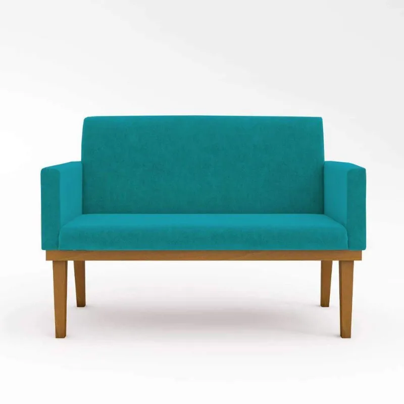 Namoradeira Base Reforçada Sofá Confortável ? Balaqui Decor Cor:azul Turquesa