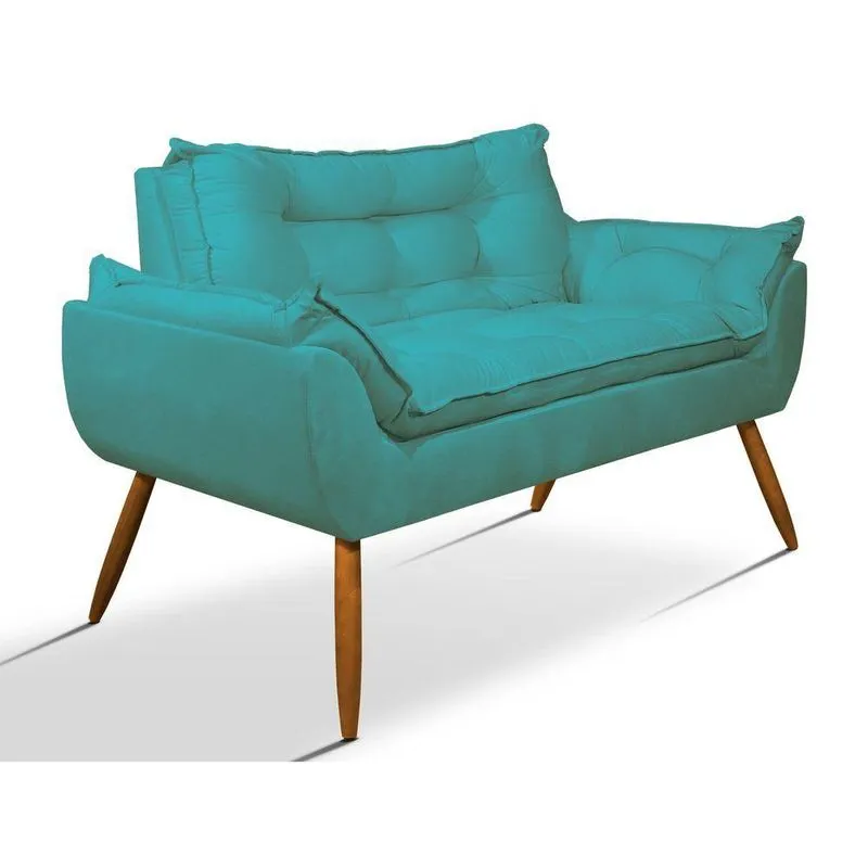 Sofá Opala Namoradeira Para Sala? Balaqui Decor Cor: azul Turquesa