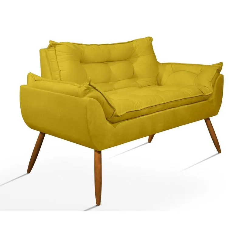 Sofá Opala Namoradeira Para Sala Balaqui Decor Cor:amarelo
