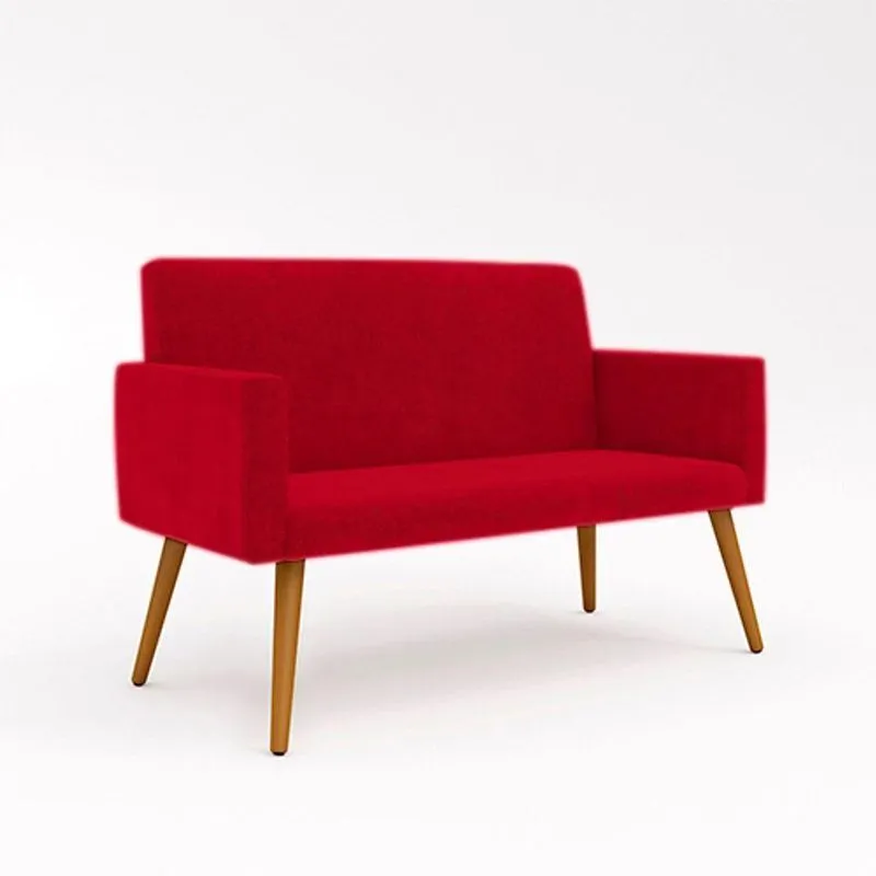 Sofá Namoradeira 2 Lugares - Balaqui Decor Cor:vermelho