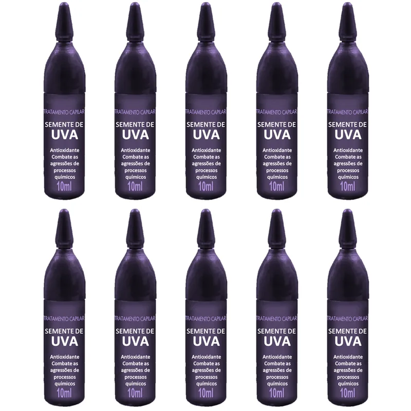Kit 10 Ampolas De Vitamina Semente De Uva Óleo De Uva