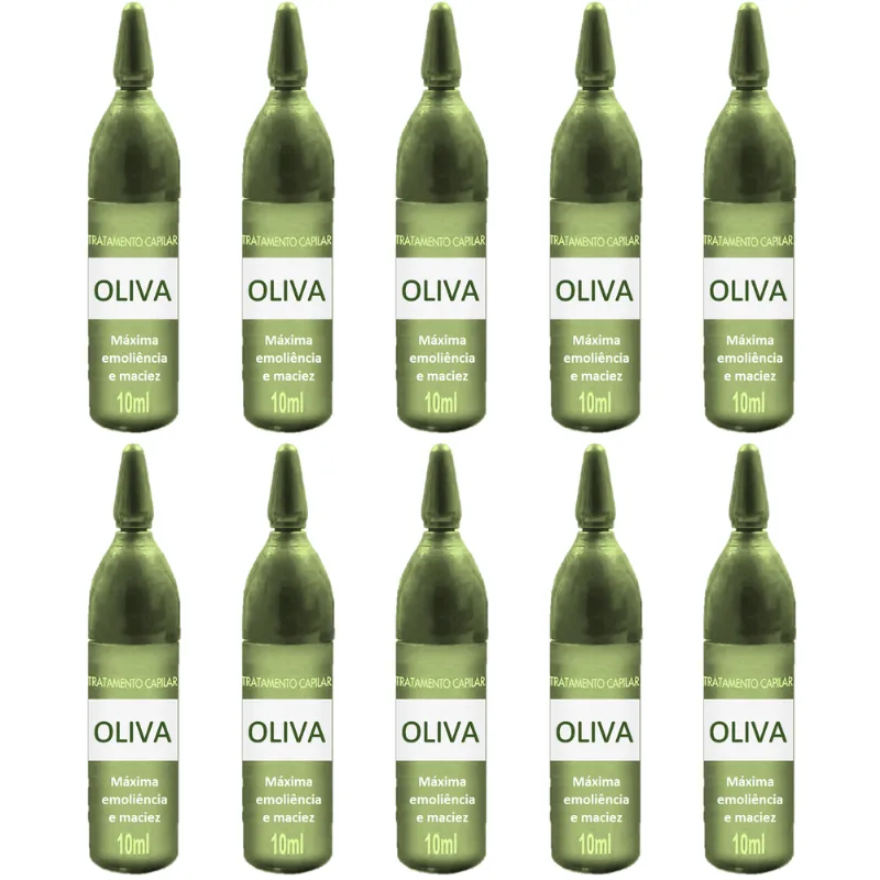 Kit 10 Ampolas De Vitamina Óleo De Oliva Cronograma Capilar