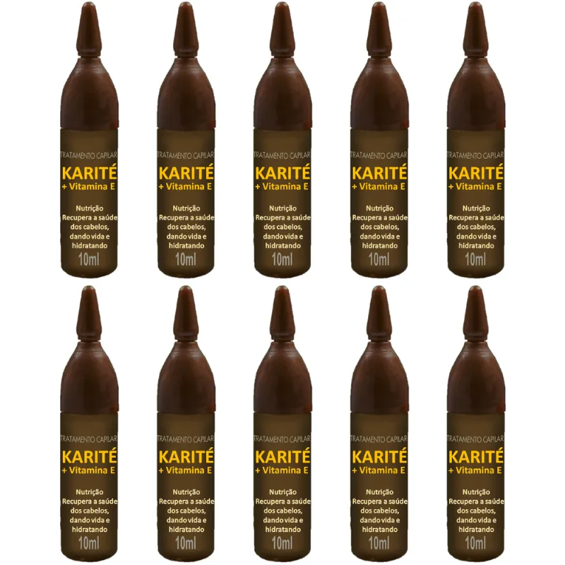 Kit 10 Ampolas De Vitamina Karité Vitamina E Nutrição