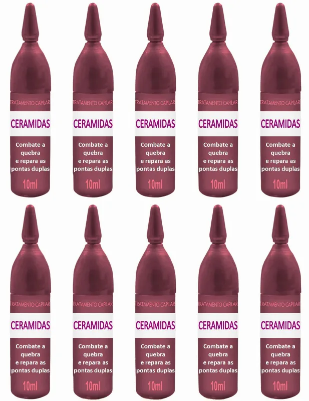 Kit 10 Ampolas De Vitamina Ceramidas Anti Quebra