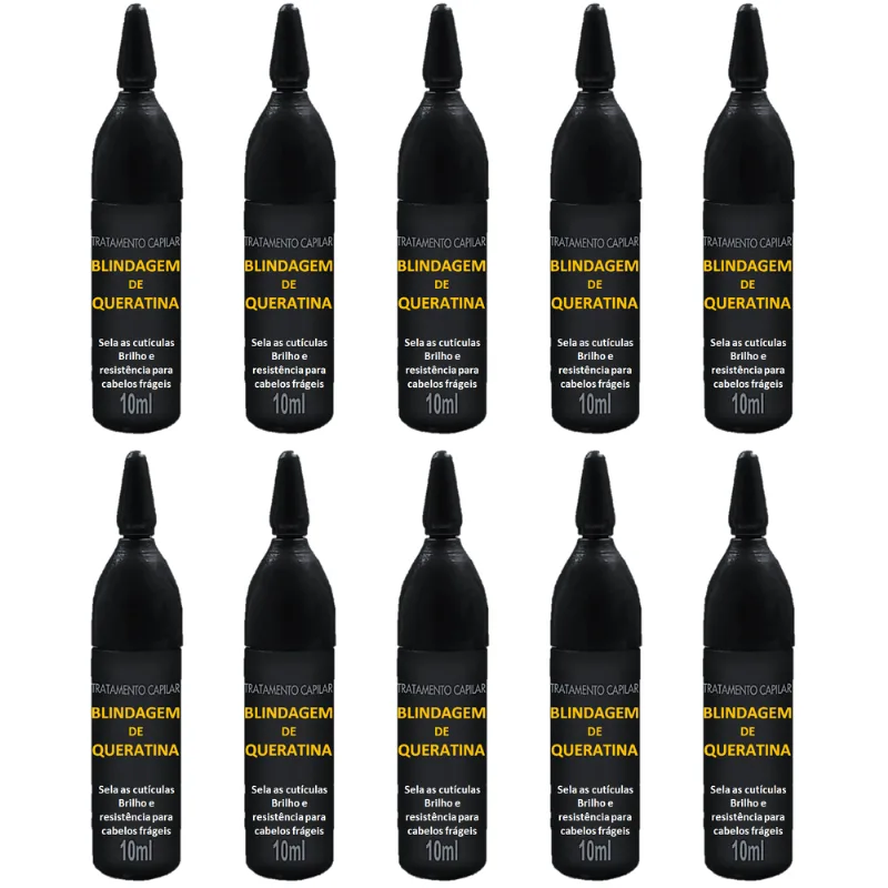 Kit 10 Ampolas De Vitamina Blindagem De Queratina