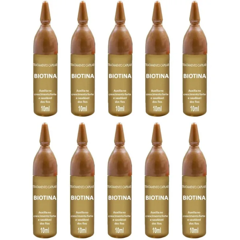 Kit 10 Ampolas De Vitamina Biotina Concentrada Crescimento