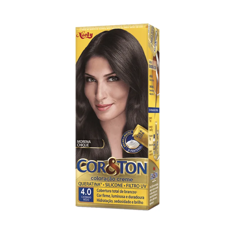 Tintura Cor E Ton 4.0 Castanho Médio Cor & Ton Coloração