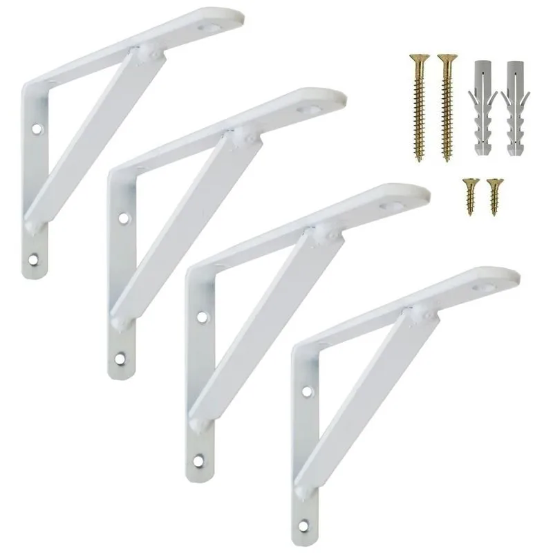 Suporte Mão Francesa 25cm Para Prateleira 4un+kit Parafusos