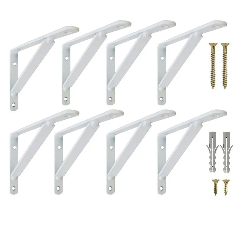 Suporte Mão Francesa 40cm Para Prateleira 8un+kit Parafusos