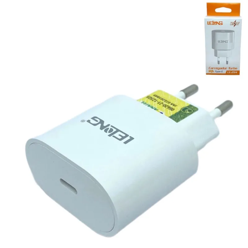 Kit 40 Fonte Carregador Lelong Turbo 20w usb-c Atacado