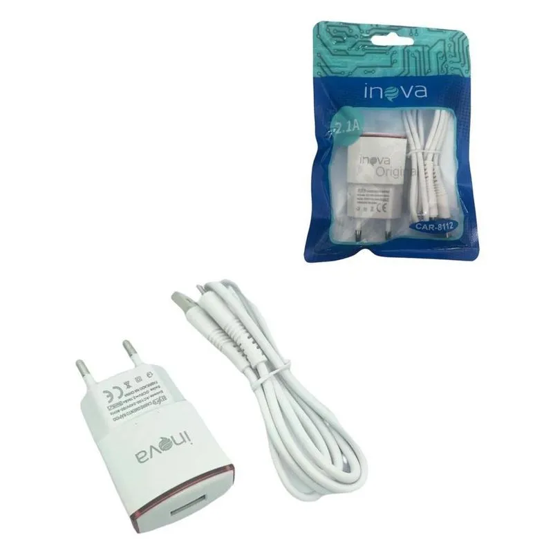 10 Carregador Inova V8 2.1a Car-8112 +1usb Atacado