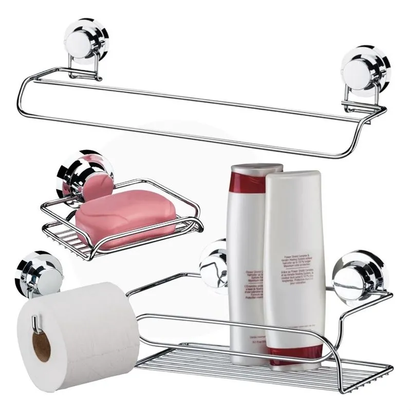 Kit de suportes gancho multiuso toalheiro duplo saboneteira