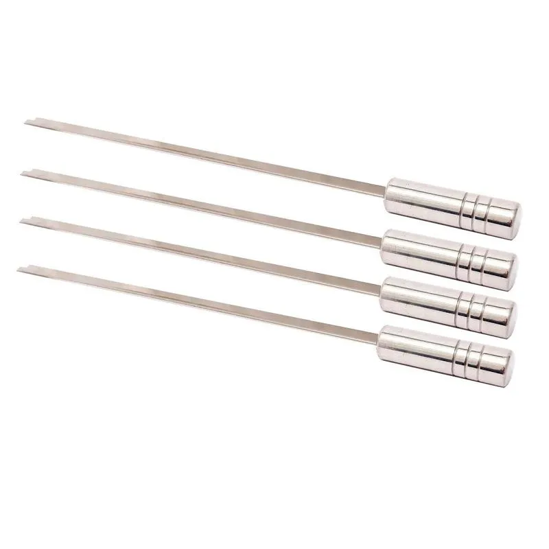 4 (quatro) Espetos Espada Parrilha Churrasco 45cm Inox430