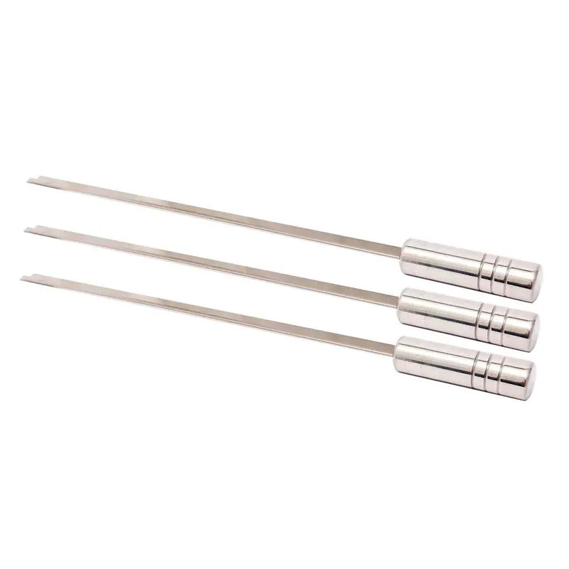 3 (três) Espetos Espada Para Parrilha Churrasco 60cm Inox430