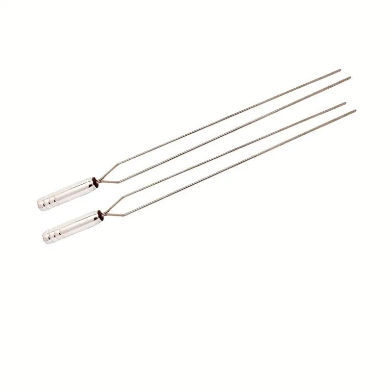 02 (dois) Espetos Duplos Parrilha Churrasco 56cm Inox 304