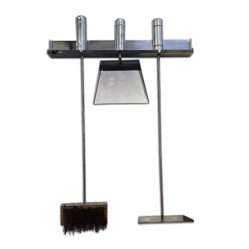 Kit De Limpeza Para Churrasqueiras Com Suporte Em Inox 430
