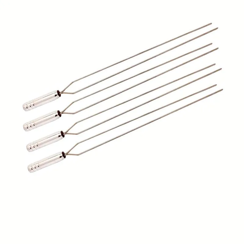 04 (quatro) Espetos Duplos Parrilha Churrasco 56cm Inox 304