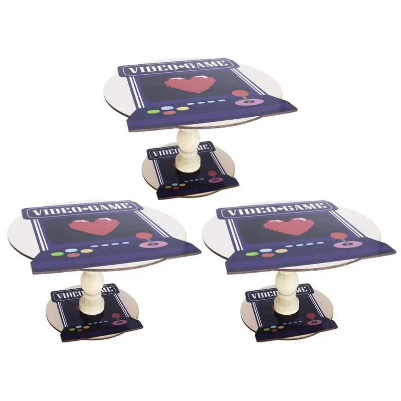 3 Suportes Boleira Para Aniversario 25cm Pé Torneado