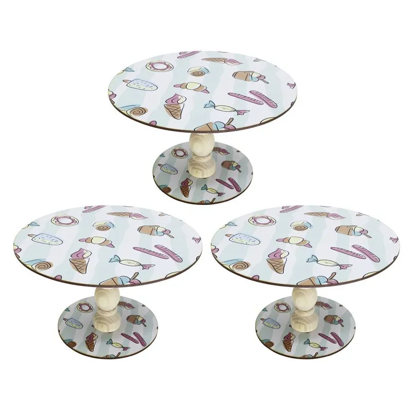Suporte Para Bolos 3un Casamento P/doce Em Mdf Adesivado