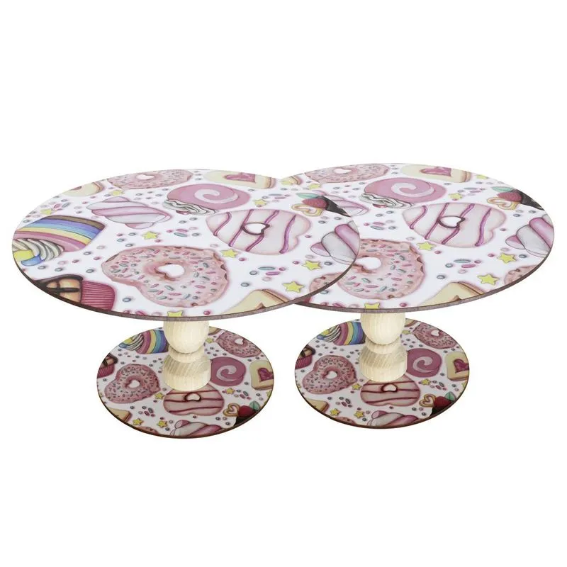 2 Bandejas Boleira Para Colocar Doces Festa Rosquinha