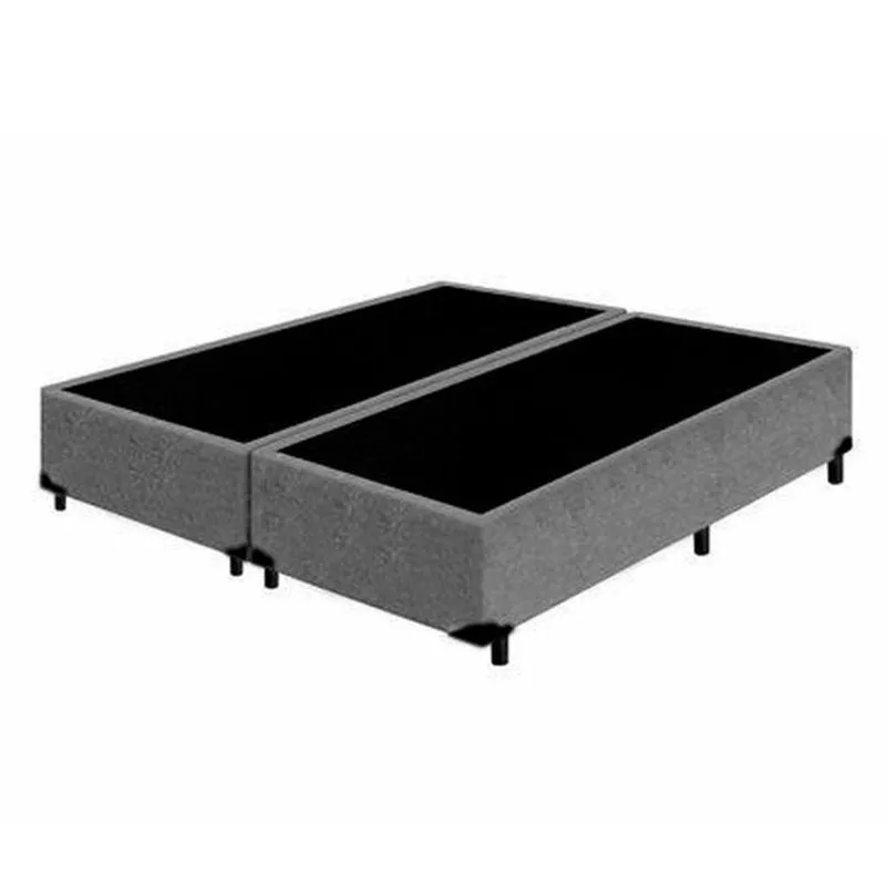 Cama Box Casal Bipartido Principe Das Camas Suede Cinza 138x188x40