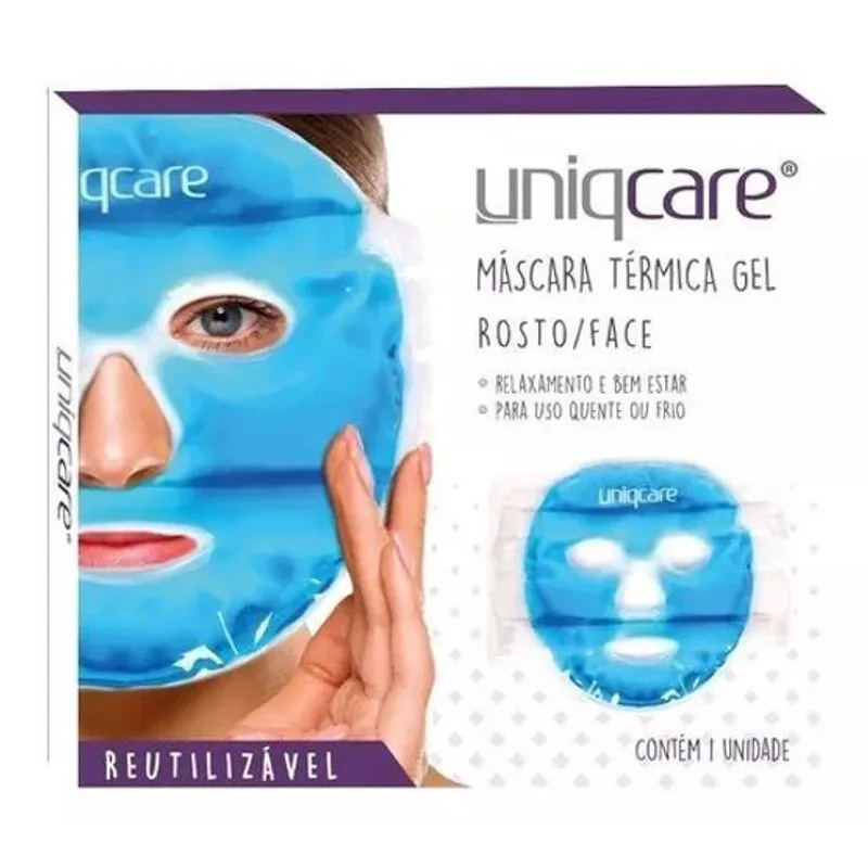 Máscara Facial Térmica Quente Fria Não Congela Uniqcare