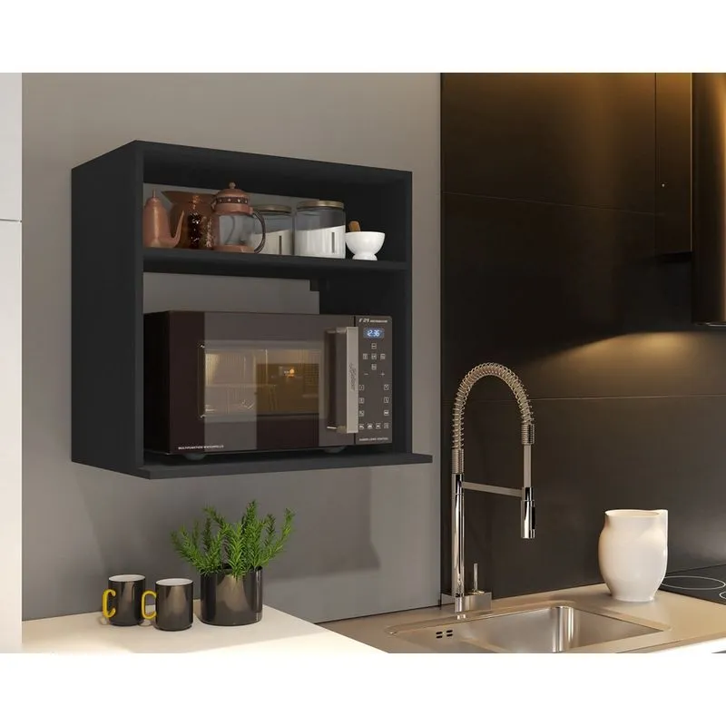 Prateleira suspensa para microondas / forno na cor preto
