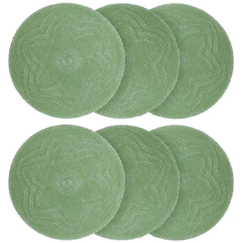 Conjunto 6 Peças Jogo Americano Redondo Sousplat Crochê