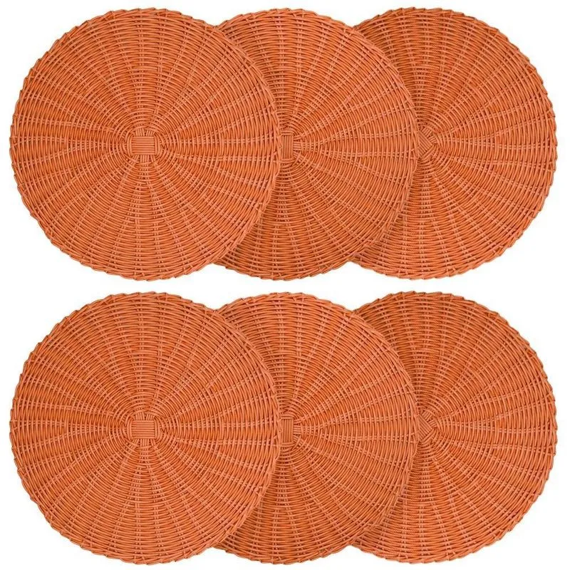 Conjunto 6 Peças Jogo Americano Mesa Posta Sousplat Rattan