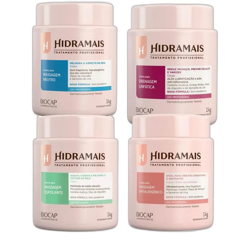 Kit Completo Massagem Corporal Hidramais 4kg +