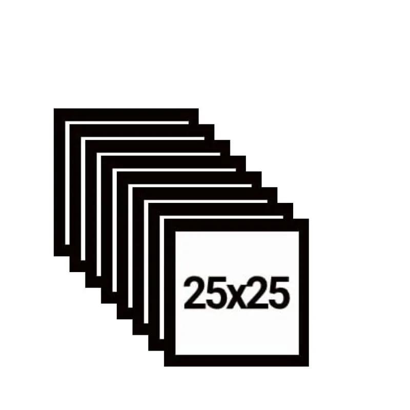 Kit 8 Molduras 25x25 Com Eucatex (mdf) Preto