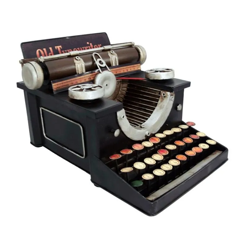 Maquina De Escrever Em Miniatura De Metal Retro Vintage Marrom 36 Cm - 1304114