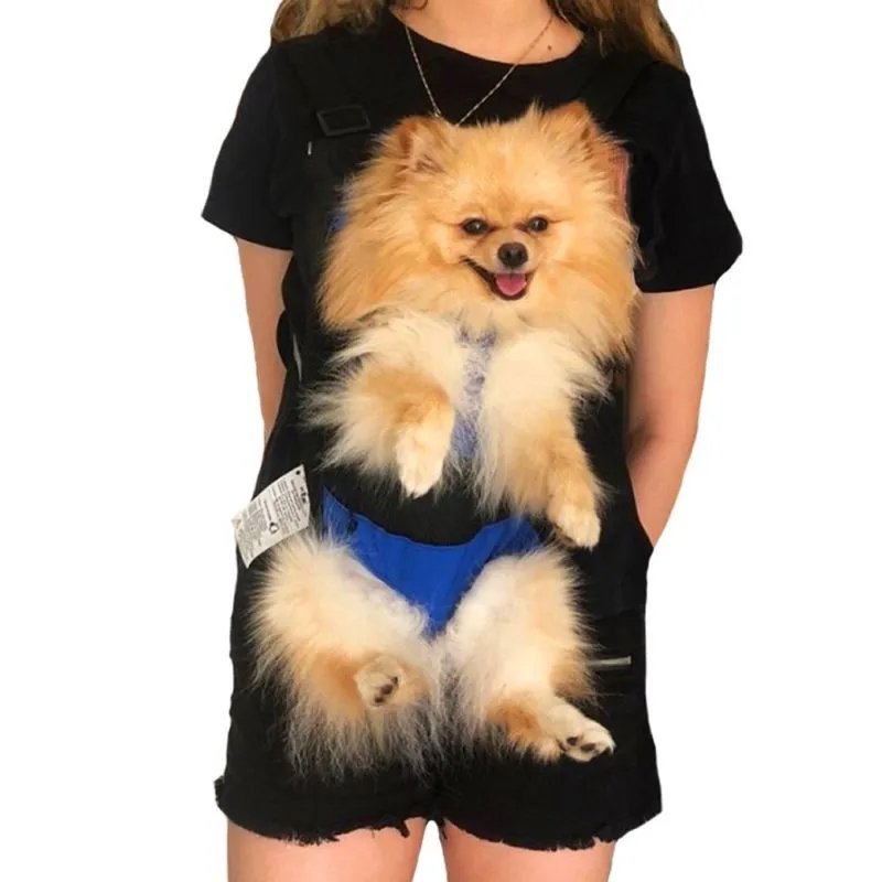 Mochila canguru para transporte Passeio Pet Cachorro Gato