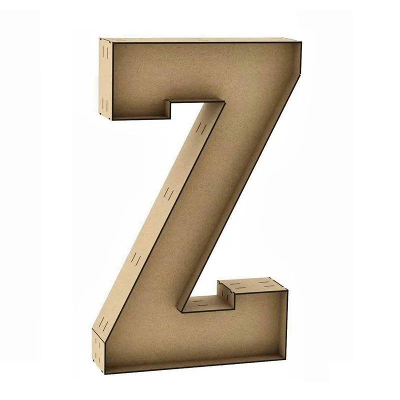 Letra Caixa Grande Z Mdf 90cm De Altura Decoração Festa