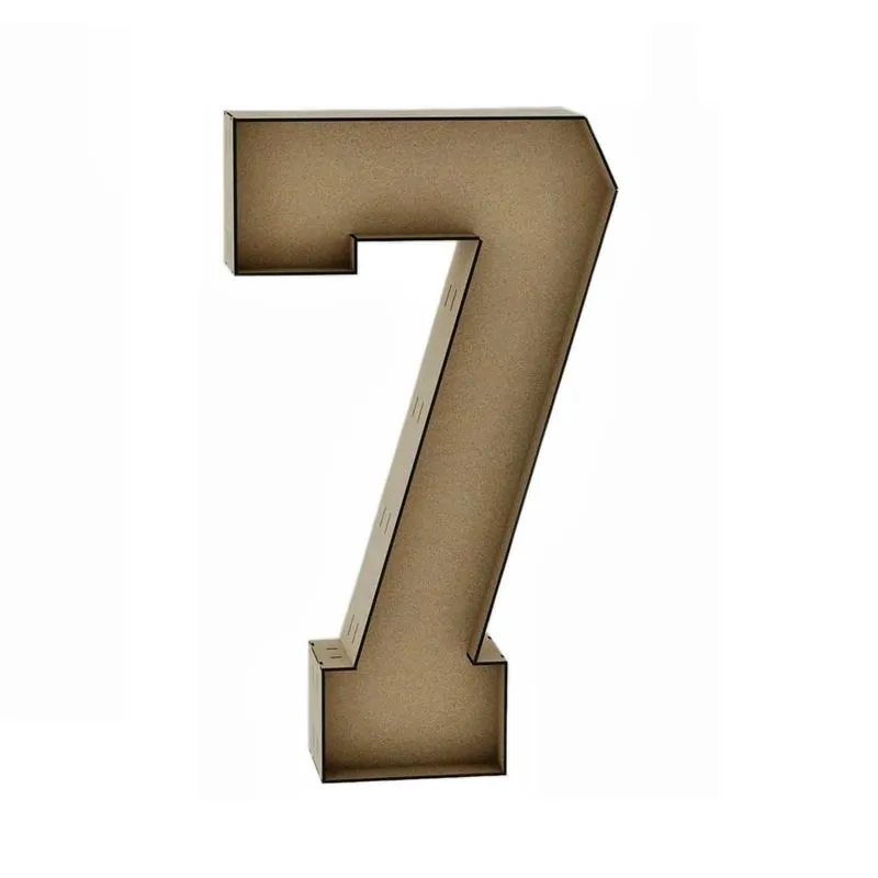 Número 7 Letra Caixa Grande Mdf 90cm De Altura Decoração