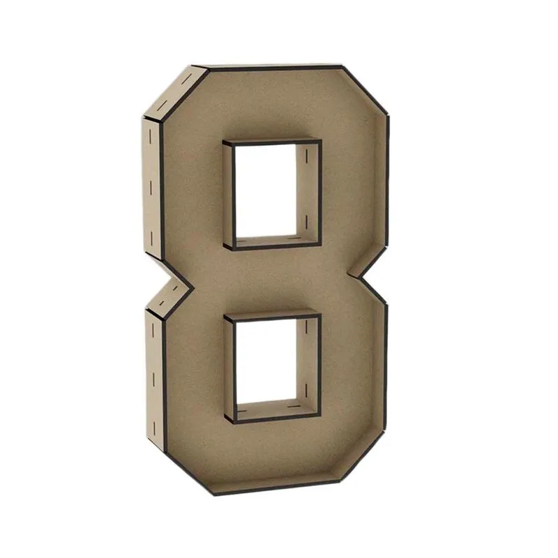 Número 8 Letra Caixa Grande Mdf 90cm De Altura Decoração