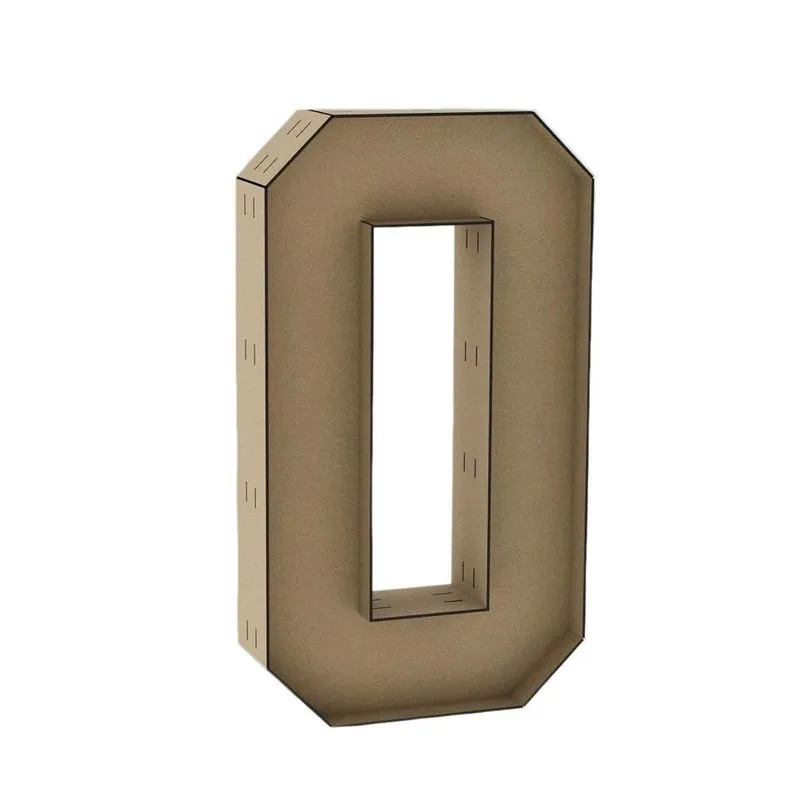 Número 0 Letra Caixa Grande Mdf 90cm De Altura Decoração