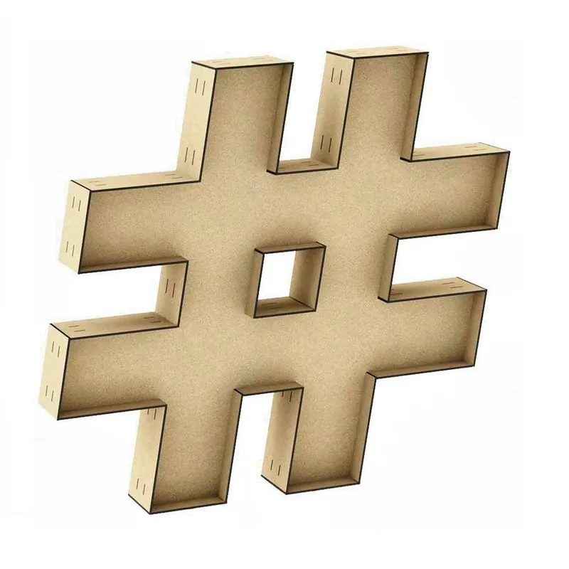 Letra Caixa Grande Hashtag Mdf 90cm De Altura Decoração