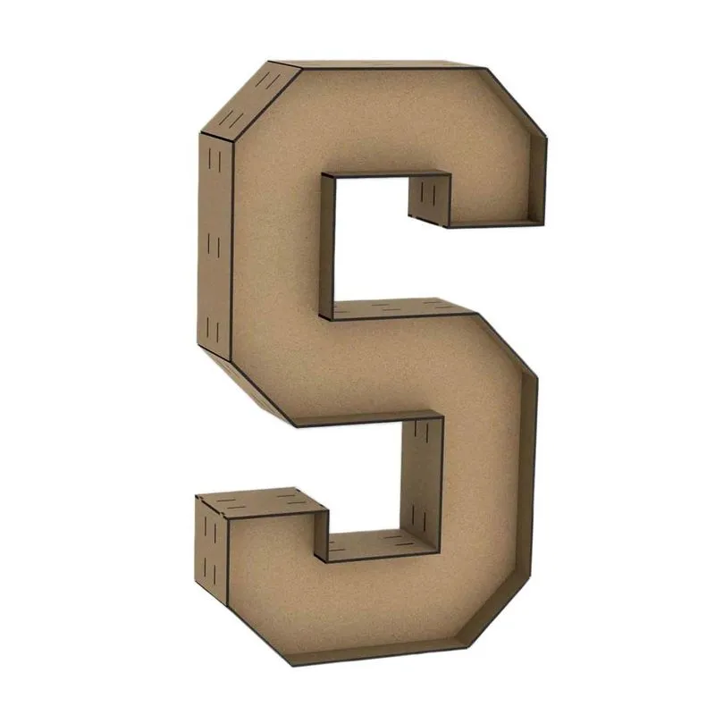 Letra Caixa Grande S Mdf 70cm De Altura Decoração Festa