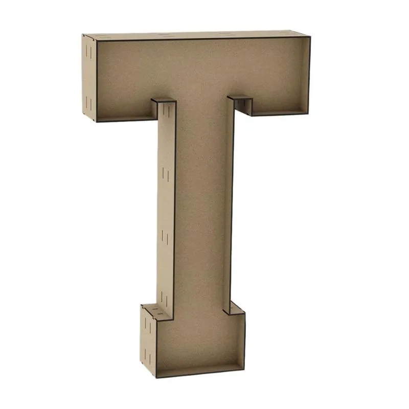 Letra Caixa Grande T Mdf 70cm De Altura Decoração Festa