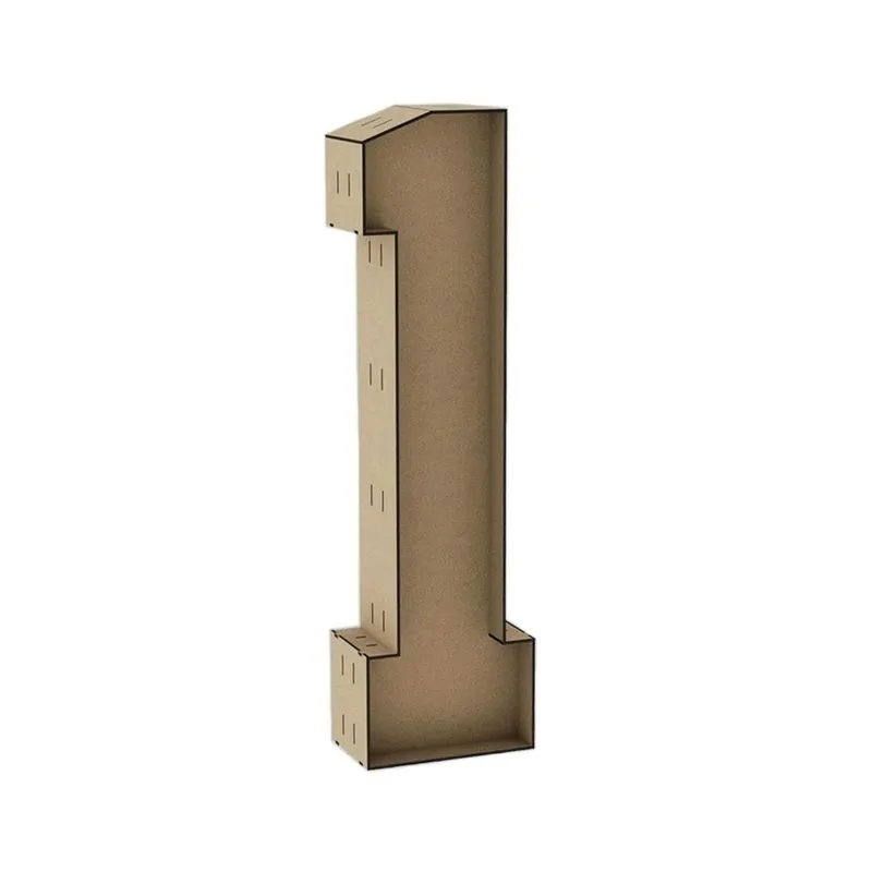 Número 1 Letra Caixa Grande Mdf 70cm De Altura Decoração