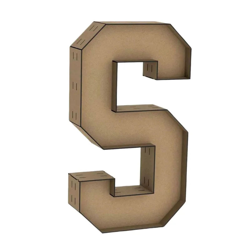 Letra Caixa Grande S Mdf 80Cm De Altura Decoração Festa