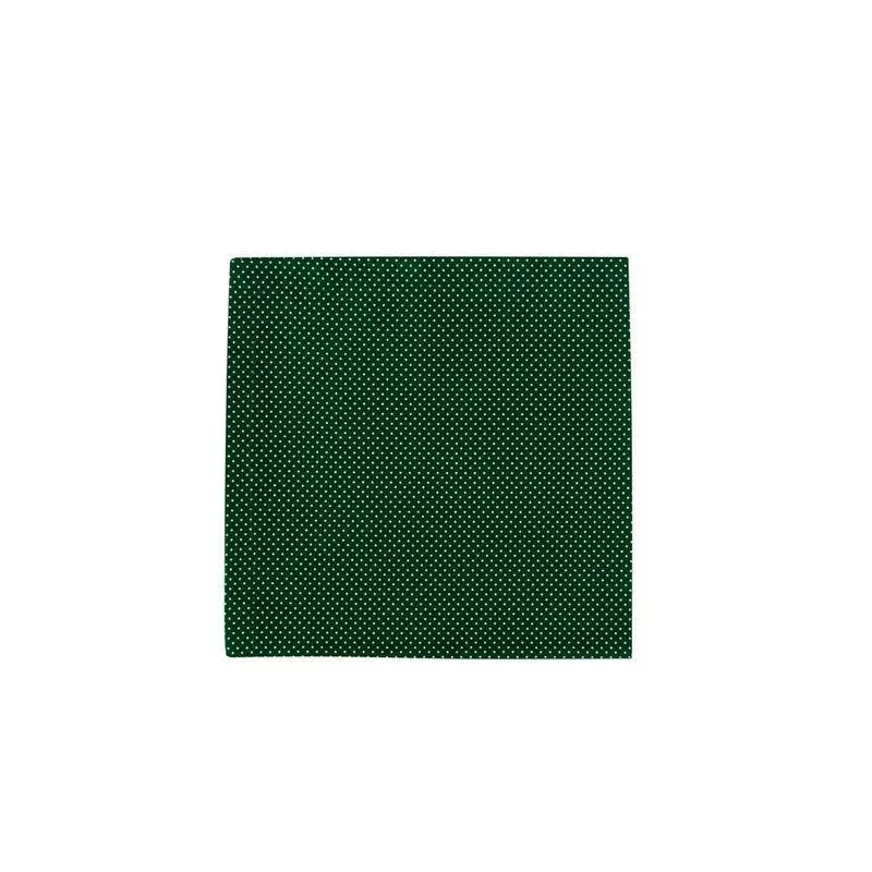 Kit 8 Guardanapos Verde Escuro/poá Branco Algodão