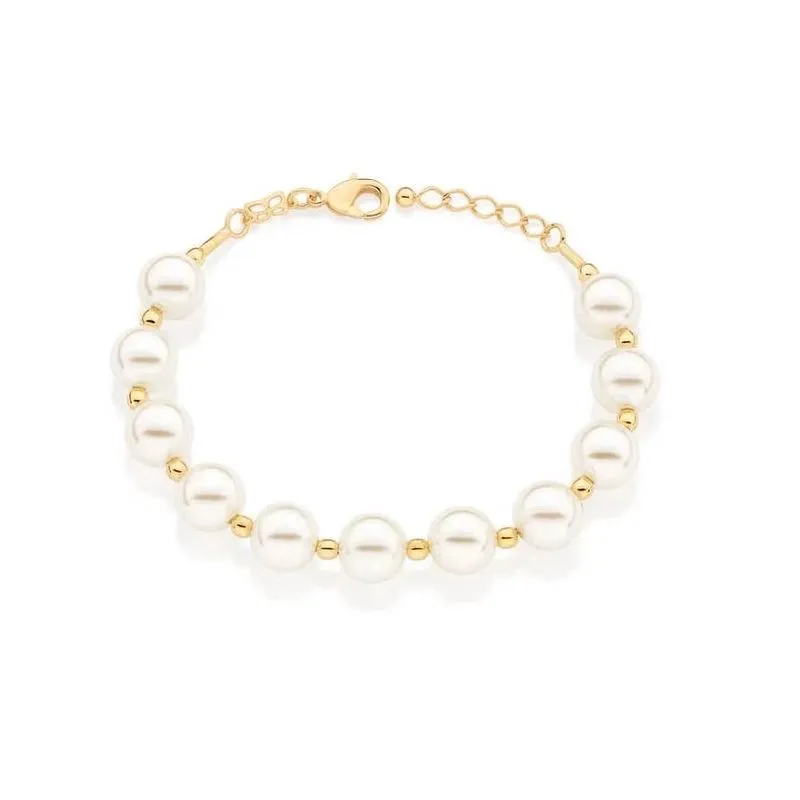 Pulseira Rommanel Banhado a Ouro 18k Pérolas 10mm 552053